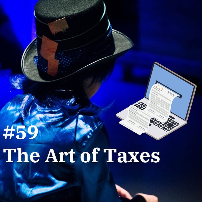 A boy in a top hat looks at a computer screen that is spitting out a tax form.